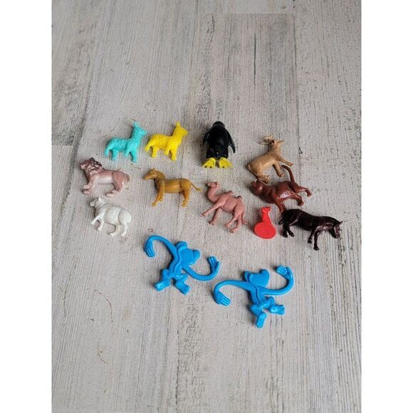 Assorted animal play monkey camel horse deer rabbit toy figure set - Picture 8 of 8